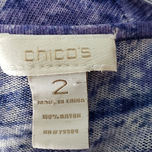 Purple Paisley Starry Night Artsy Open Rayon Knit Cardigan Boho Festival Chico's - Picture 10 of 11